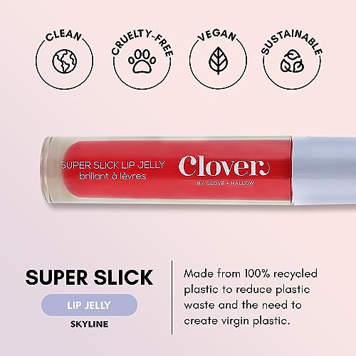 Clover Super Slick Lip Jelly - Non-Sticky Moisturizing Lip Gloss, Skyline