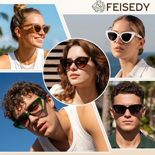 FEISEDY Cat Eye Sunglasses Polarized UV400 Protection Women