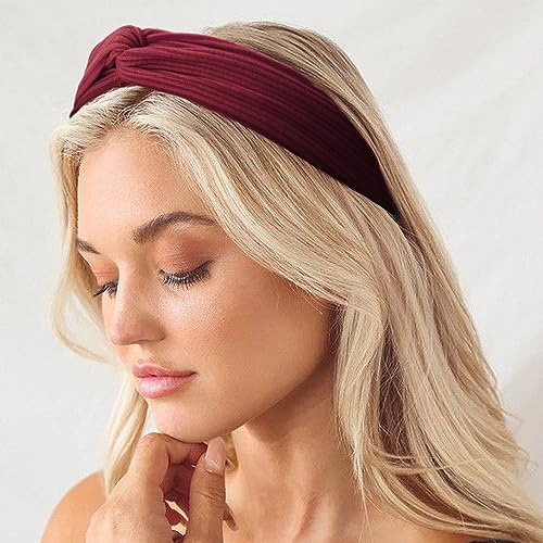 DRESHOW 10 Pack Make Up Headbands for Women Knit Vintage Cross Elastic Head Wrap Hair Accessories