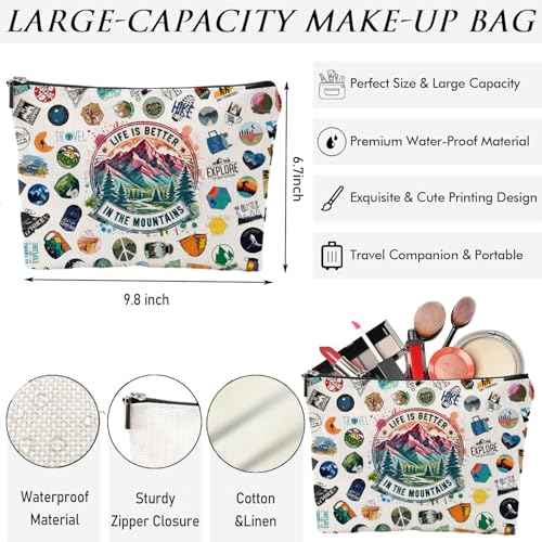 Hiking Gifts for Women, Hiking Gear, Hiking Accessories, Hiking Makeup Bag for Hiker Camper Mountain Nature Lover Gift Camping Gift