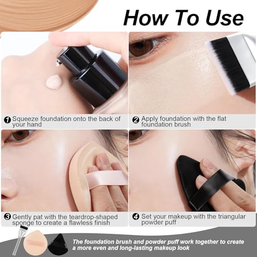 Flat Foundation Brush & Makeup Sponge Set