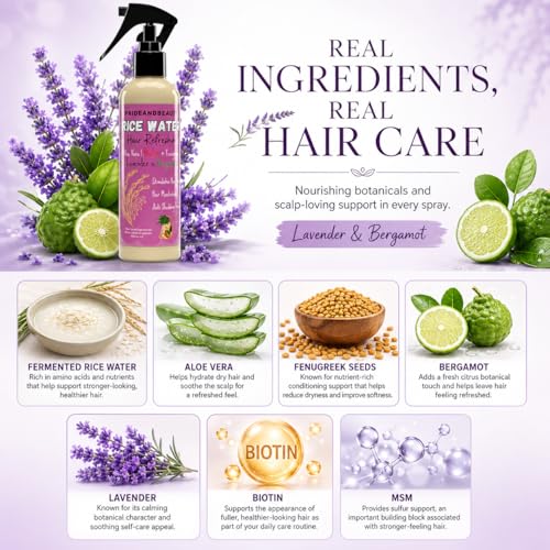 Fermented Rice Water Leave-In Conditioner Spray for Hair Growth - 4 oz