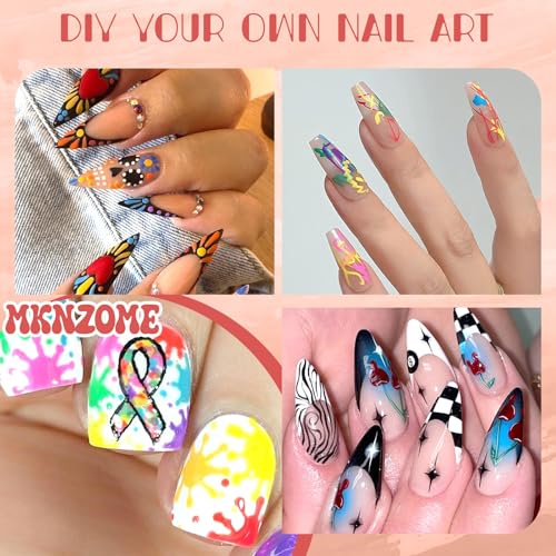 48 Color Nail Art Pens for Painting Nails, 0.7 MM Nail Polish Pens Drawing Point Liner Acrylic Painted Pen Kit, Waterproof Quick-drying for DIY Nails Art Design Manicure Tools