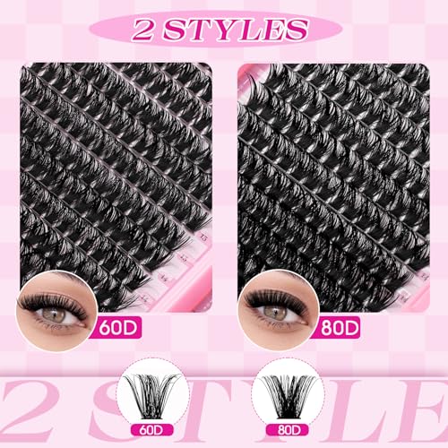 FADLASH Lash Clusters Kit 60D+80D D Curl 10-18mm