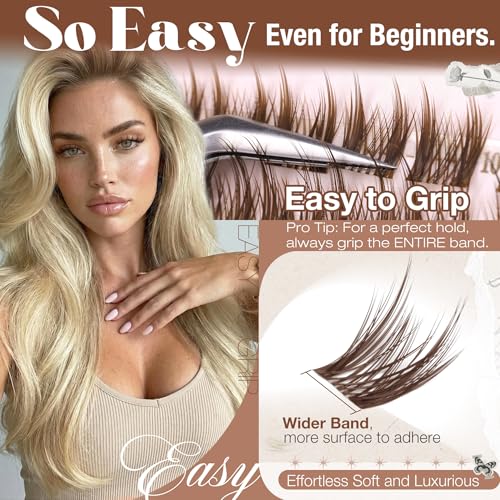 Brown Cluster Lashes 108Pcs - DIY Wispy Eyelash Extensions