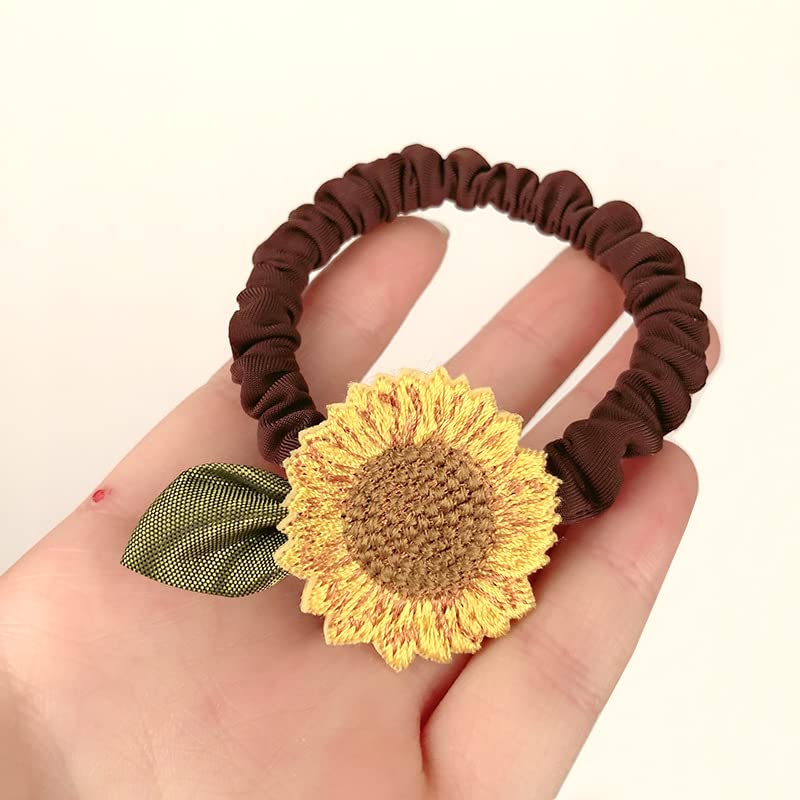 Sunflower Big Bow Clips Jumbo Girls Hair Bow Pin BBG56 (Sunflower Hair Scrunchies-2 Pcs)