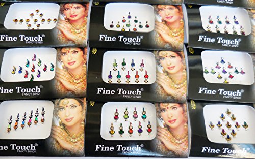 6 Pack Mix n Match Face Jewels Bindis Forehead Tika