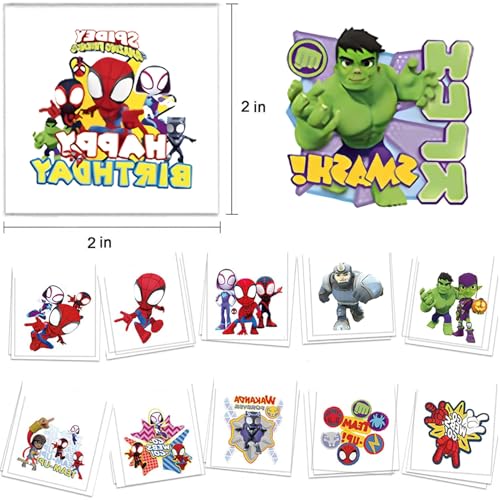 60 Spidey Temporary Tattoos - Party Favors Goody Bag