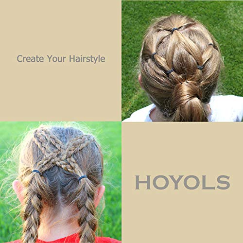 Black Rubber Hair Bands, 600 Pcs Small Hair Ties for Thick Hair