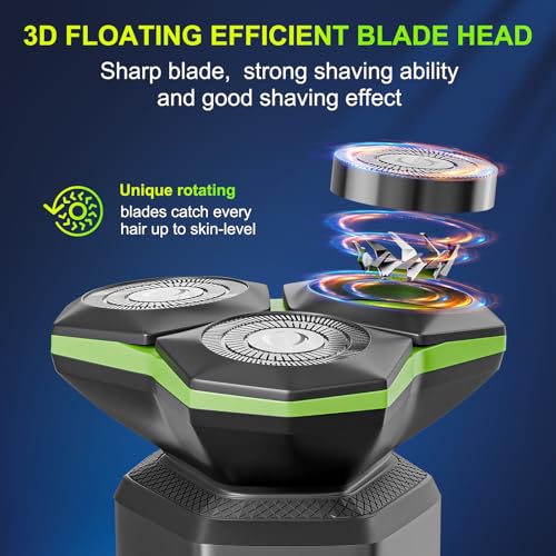 Electric Razor for Men - Electric Shavers for Men with Magnetic Detachable Head, 3D Floating Head, Ideal for Travel, Office, and Business Trips