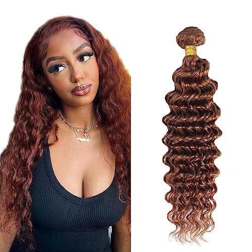 30 Inch Brown Deep Wave Human Hair Bundle - 8A Remy Virgin Hair