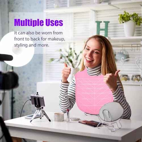 Hair Dye Collar, Salon Hairdressing Hair Cutting Cape, Styling and Hair Cutting Salon Supplies, Waterproof Silicone Neck Guard, Perfect for Home and Professional Hair Coloring (Pink)