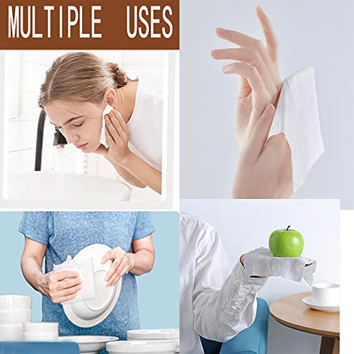 Cotton Facial Dry Wipes 100 Count, Deeply Cleansing Disposable Face Towel Cotton Tissue, Multi-Purpose for Skin Care, Facial Tissue for Cleansing, Skincare and Makeup Remover