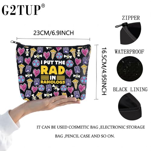 G2TUP Radiology Technologist Cosmetic Bag X-ray Tech Gift Radiology Tech Zipper Pouch I Put The Rad In Radiology (Rad In Radiology)