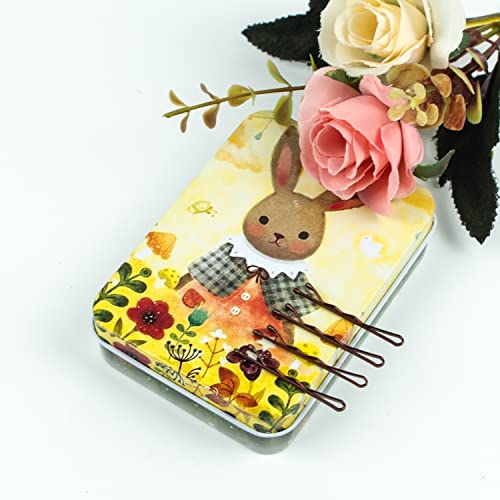 Mini Bobby Pins 200ct Brown with Storage Case