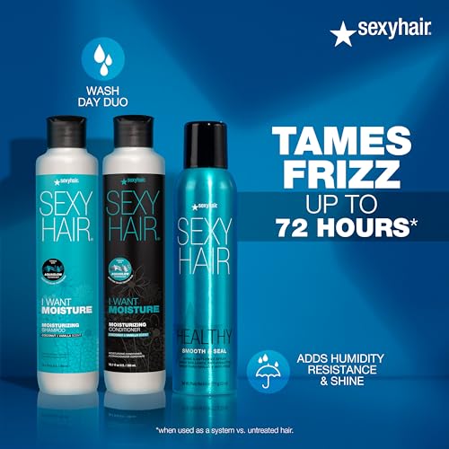 SexyHair Healthy Smooth and Seal Shine and Anti-Frizz Spray | Smooths Cuticle | Adds Shine and Reduces Frizz | All Hair Types