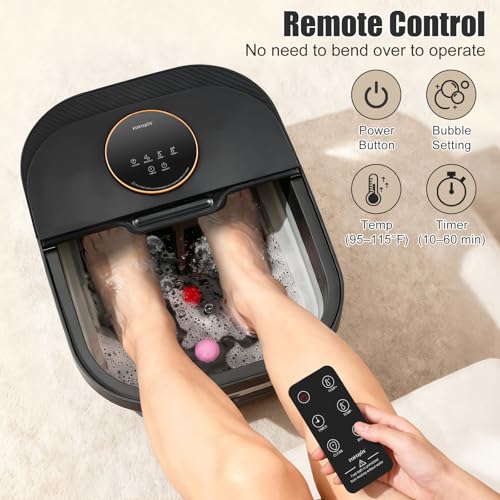 Foot Spa Bath Massager with Heat, Bubble, and Remote Control