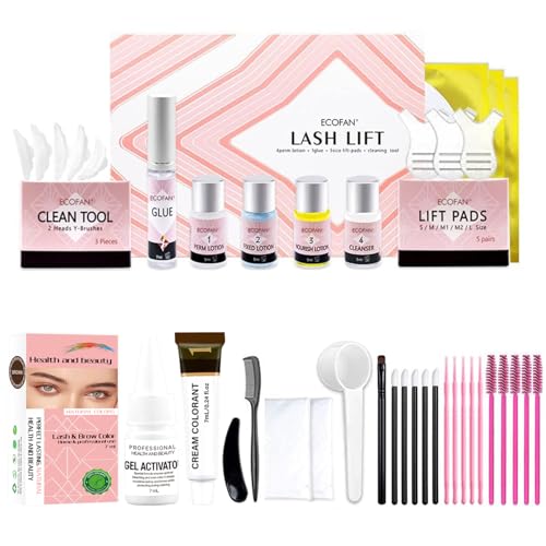 ECOFAN Lash Lift and Color Kit - DIY Perm for Fuller, Brown Lashes