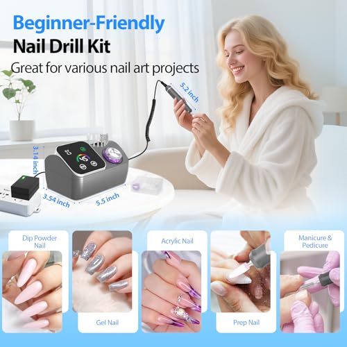 PYVOLA Professional Electric Nail Drill 45,000 RPM | Corded E-File