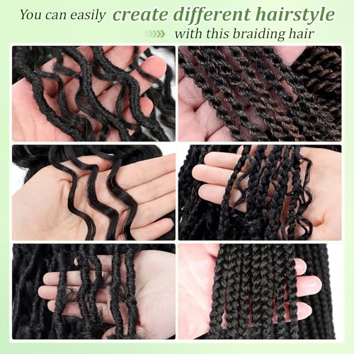 EERYA Deep Wave Crochet Braiding Hair 18 Inch 2 Pack
