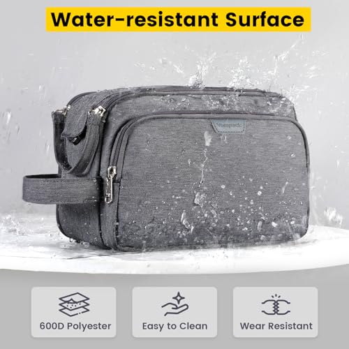 Vorspack Grey Large Travel Toiletry Bag with Organized Compartments
