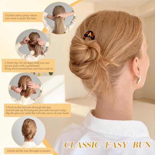 4PCS French Hair Pins 4.33" Curved Serrated Anti-Slip Updos