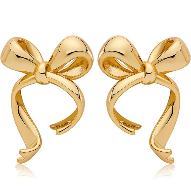 Doubnine BowKnot Gold Stud Earrings for Women