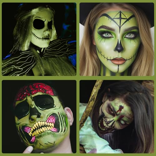 Green Oil-Based Face Paint for Halloween & Costume