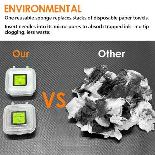 Dip Foam Cups-16Pcs Square Tattoo Supplies Disposable Rinse Caps for Color Switching & Needle Cleaning