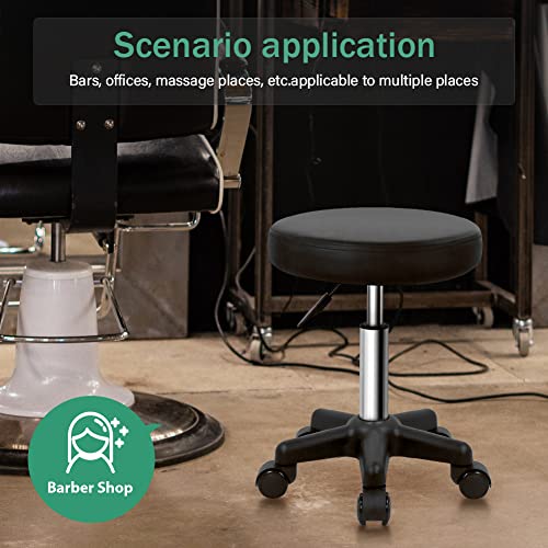 FURWOO Round Rolling Stool - Height Adjustable, Salon & Spa