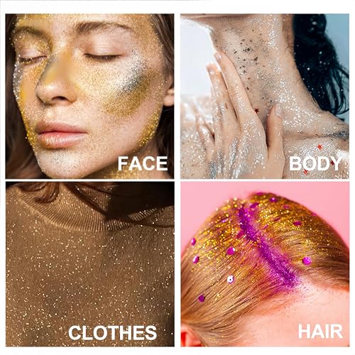 5 Colors Shimmering Highlighter Powder Spray, Fine Sparkle Glitter Highlighter Makeup Powder High Gloss Spray for Face Body & Hair(01 Moonstone)