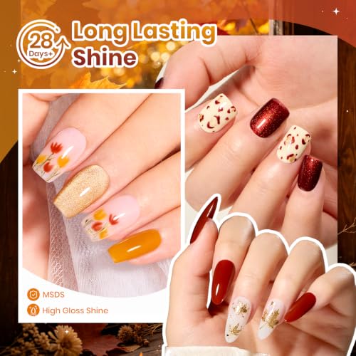 Beetles Fall Gel Polish Set, 6 Colors UV LED Curable