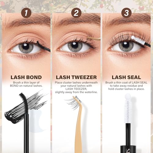 JMS&JMS Lash Clusters Kit Lash Extension Kit 144Pcs C Curl Manga Wispy Eyelash Clusters Kit Natural Volume Eyelash Extensions Individual Lashes Kit at Home (C-8-18MIX)
