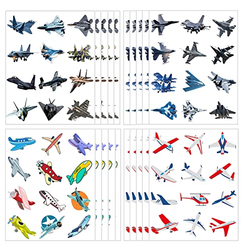 Fighter Jet Temporary Tattoos for Kids - 20 Sheets