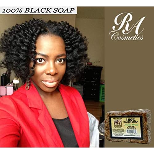 RA Cosmetics 100% Black Soap, Lemon Grass, 5 oz