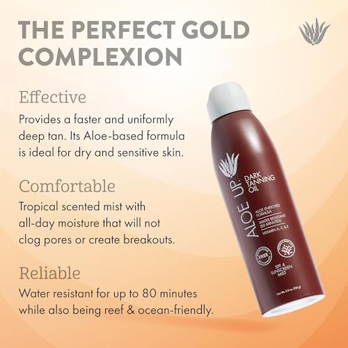 Aloe Up Tanning Oil Spray SPF 4, 6 oz - Aloe Vera Sun Protection