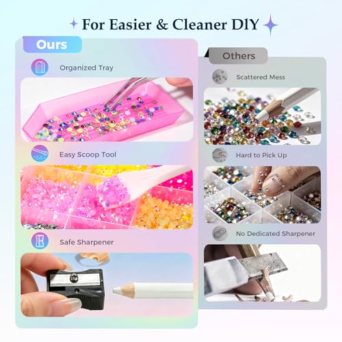 40,000 Pcs Flatback Rhinestones Bedazzling Kit - 30 Colors