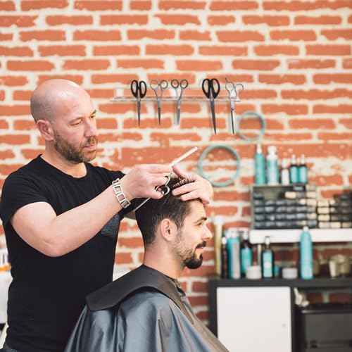 12 Slot Acrylic Wall Mounted Shear Holder Clear Scissors Holder Rack 15.75" Wide 0.12" Thick Shear Organizer with Hanging Screws for Dog Grooming Salon Hairdresser Barber storage