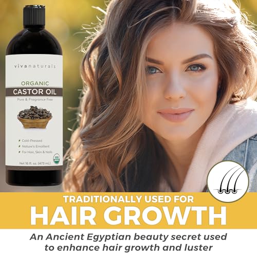 Viva Naturals Organic Castor Oil, Cold-Pressed 16 fl oz