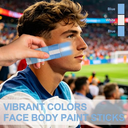 Argentina Face Paint Stick - Sweatproof 3-in-1 Colors for Fans