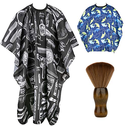 Professional Hair Cutting Cape 2 Pack with Neck Duster Brush