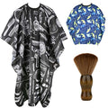 Professional Hair Cutting Cape 2 Pack with Neck Duster Brush