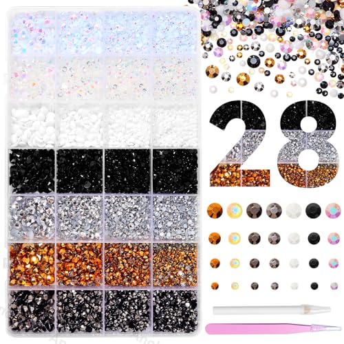 22000 Pcs Bedazzling Rhinestones Kit - Black, White, Silver Gems