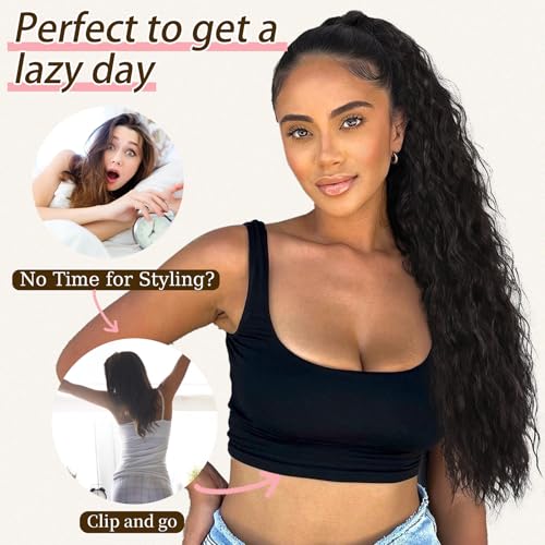 30" Wavy Claw Clip Ponytail Extension - Synthetic Hair