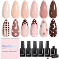 Beetles Nude Gel Polish Set Skin Tones Collection 6 Colors - Mauve Variation