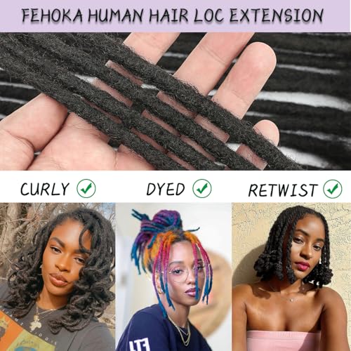 Human Hair Loc Extensions 6 Inch 30 Strands Dreadlocks
