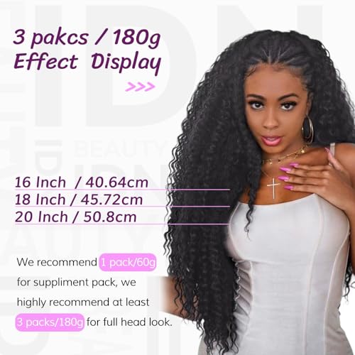 IDN BEAUTY Remy Human Hair Crochet 18" Deep Wave 120g