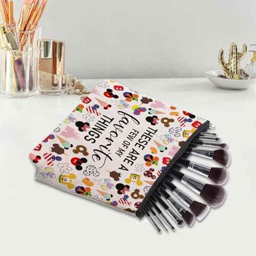 Vacation Trip Gift Fairytale Fans Makeup Cosmetic Bag Mouse Family Trip Snacks Makeup Bag Magic Kingdom Gift Mouse Favorite Things Zipper Pouch