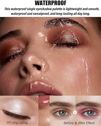 Single Matte Eyeshadow Palette, Light Nude Brown High Pigment