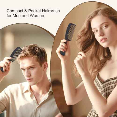 Black Combs in Bulk Individually Wrapped Disposable Comb Plastic Pocket Size Women Men Hair Combs for Home Homeless Hotel Shelter Charity Church Travel Nursing Hair Accessories 5.9 Inch (60 Pack)